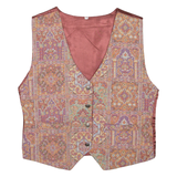 Womens Blazer Waistcoat Red Geometric M