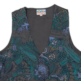 Mens Blazer Waistcoat Green Paisley M