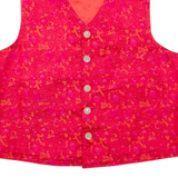 Mens Blazer Waistcoat Red Floral M