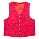 Mens Blazer Waistcoat Red Floral M