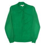 HOBBS LONDON Womens Blouse Green High Neck Long Sleeve S