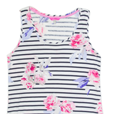 JOULES Womens Printed Vest White Sleeveless Striped UK 12