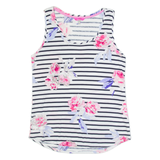 JOULES Womens Printed Vest White Sleeveless Striped UK 12