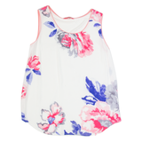 JOULES Womens Printed Vest Cream Sleeveless Viscose Floral M