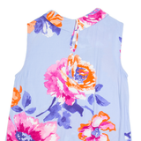 JOULES Womens Printed Vest Blue Collared Sleeveless Floral UK 10