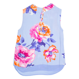 JOULES Womens Printed Vest Blue Collared Sleeveless Floral UK 10