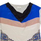 HOBBS LONDON Womens Printed Top Cream Sleeveless Silk Paisley UK 10