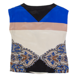 HOBBS LONDON Womens Printed Top Cream Sleeveless Silk Paisley UK 10