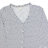 BODEN Womens Printed Shirt Cream V-Neck 3/4 Sleeve Spotted UK 14