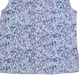 JIGSAW Womens Printed Blouse Purple V-Neck Sleeveless Silk Spotted UK 10