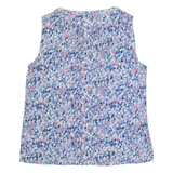 JIGSAW Womens Printed Blouse Purple V-Neck Sleeveless Silk Spotted UK 10
