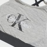 CALVIN KLEIN Womens Sports Vest Silver Sleeveless S