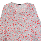 MAX&CO Womens Printed Top Grey Long Sleeve Floral M