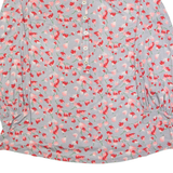 MAX&CO Womens Printed Top Grey Long Sleeve Floral M