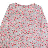 MAX&CO Womens Printed Top Grey Long Sleeve Floral M