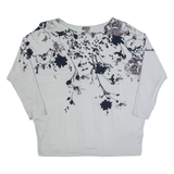 PHASE EIGHT Womens Printed Top Grey 3/4 Sleeve Floral UK 14