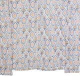 WHITE STUFF Womens Printed Top Cream Long Sleeve Linen Crazy Pattern UK 10