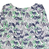WHITE STUFF Womens Printed Blouse Cream 3/4 Sleeve Crazy Pattern UK 12