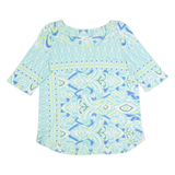 WHITE STUFF Womens Printed Top Blue Crazy Pattern UK 12