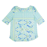 WHITE STUFF Womens Printed Top Blue Crazy Pattern UK 12