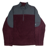 STARTER Mens Fleece Maroon Colourblock 1/4 Zip L