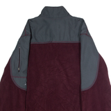STARTER Mens Fleece Maroon Colourblock 1/4 Zip L