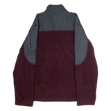 STARTER Mens Fleece Maroon Colourblock 1/4 Zip L