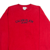 CALVIN KLEIN JEANS Womens Fleece Red Crew Neck XL