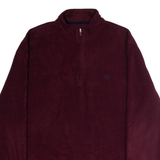 CHAPS RALPH LAUREN Mens Fleece Maroon 1/4 Zip XL