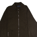 POLO RALPH LAUREN Mens Cardigan Brown High Neck Tight Knit 2XL