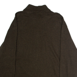 POLO RALPH LAUREN Mens Cardigan Brown High Neck Tight Knit 2XL