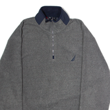 NAUTICA Mens Fleece Grey 1/4 Zip L