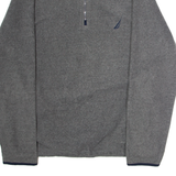 NAUTICA Mens Fleece Grey 1/4 Zip L