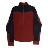 PATAGONIA Womens Patterned Fleece Red Colourblock 1/2 Zip L