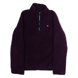 TOMMY HILFIGER Womens Fleece Pink 1/4 Zip M