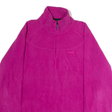 REEBOK Womens Fleece Pink 1/4 Zip L