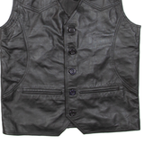 JC COLLECTION Mens Gilet Black Leather S