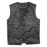 JC COLLECTION Mens Gilet Black Leather S