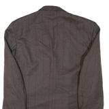 Mens Blazer Jacket Brown Wool Striped XL