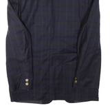 Mens Blazer Jacket Blue Wool Check L