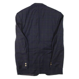 Mens Blazer Jacket Blue Wool Check L