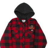 CANADA Mens Jacket Red Hooded Check S
