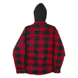 CANADA Mens Jacket Red Hooded Check S
