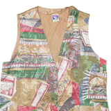 YESSICA Womens Waistcoat Brown Crazy Pattern L