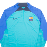 NIKE DRI FIT Slim Fit FC Barcelona Mens Sweatshirt Blue 1/4 Zip L