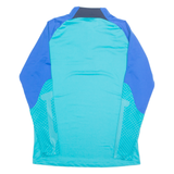 NIKE DRI FIT Slim Fit FC Barcelona Mens Sweatshirt Blue 1/4 Zip L