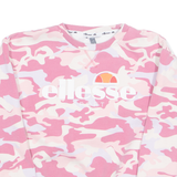 ELLESSE CAMO Womens Sweatshirt Pink UK 14