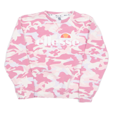 ELLESSE CAMO Womens Sweatshirt Pink UK 14