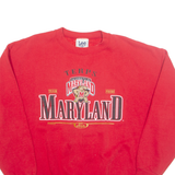 LEE Maryland Terrapins Football NCAA Mens Sweatshirt Red 90s USA XL