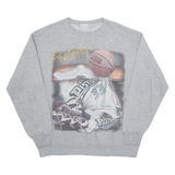 Detroit Pistons Basketball Mens Sweatshirt Grey 90s USA XL